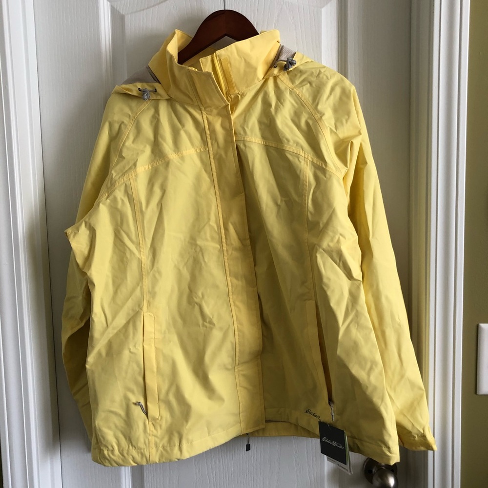 Eddie Bauer Packable Rainfoil Jacket XL Yellow